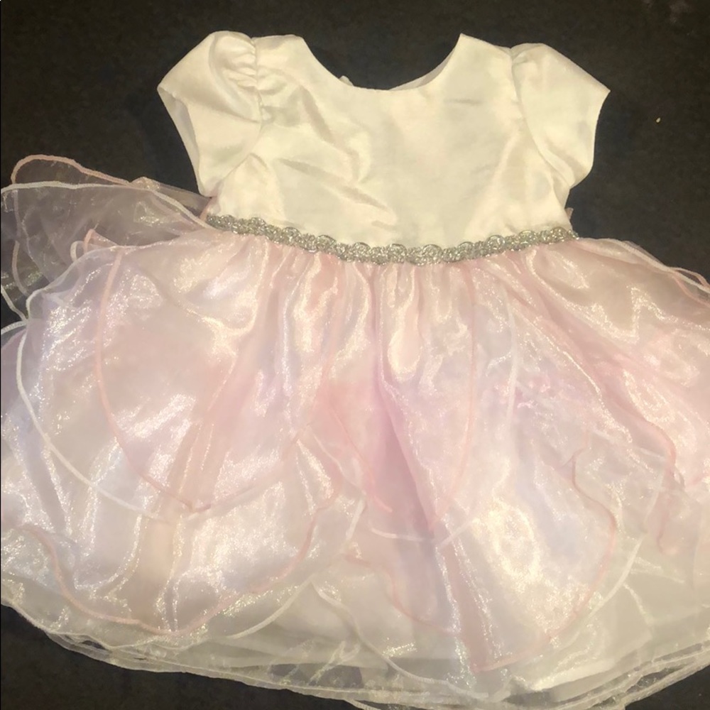 6-9 Month Pink and White Dress